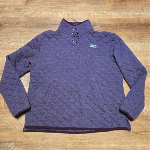 Eddie Bauer Tops - Eddie Bauer Purple Quilted Zip-Up Sweatshirt